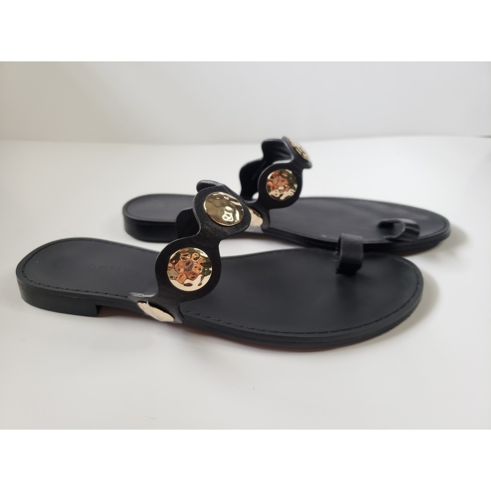 Banana Republic Womens Size 7 Shoes Toe Loop Sandals Greek Roman Gold Metal - Picture 2 of 5